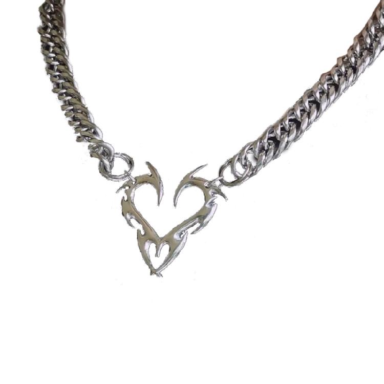 

Hip-hop Hollow Flame Totems Necklace Clavicle Chain Birthday Anniversary Gift 1