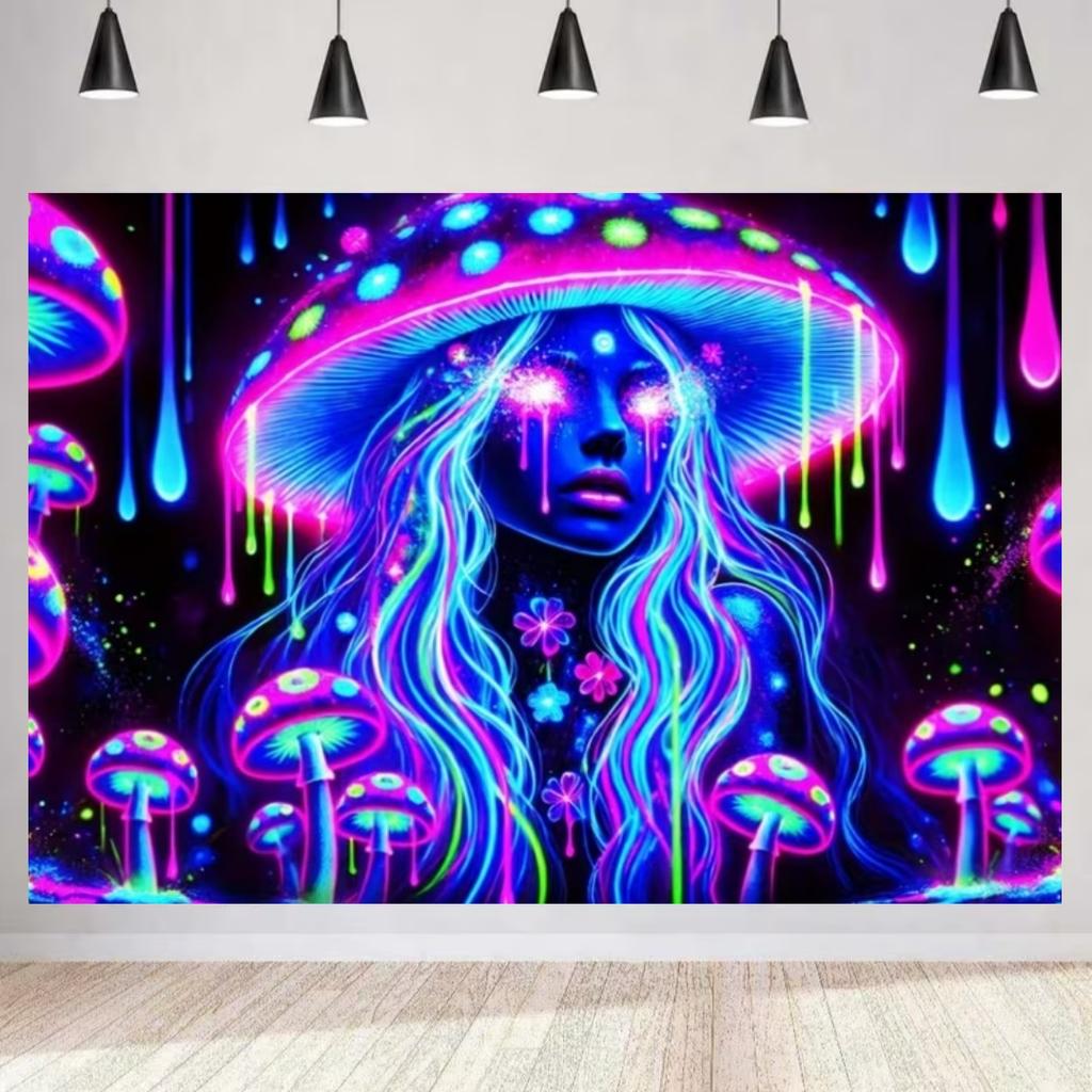 Colorful Sparkling Animals and Scenery Backdrop Coconut Tree Starry Sky Universe Banner living Room Decoration Photography Prop