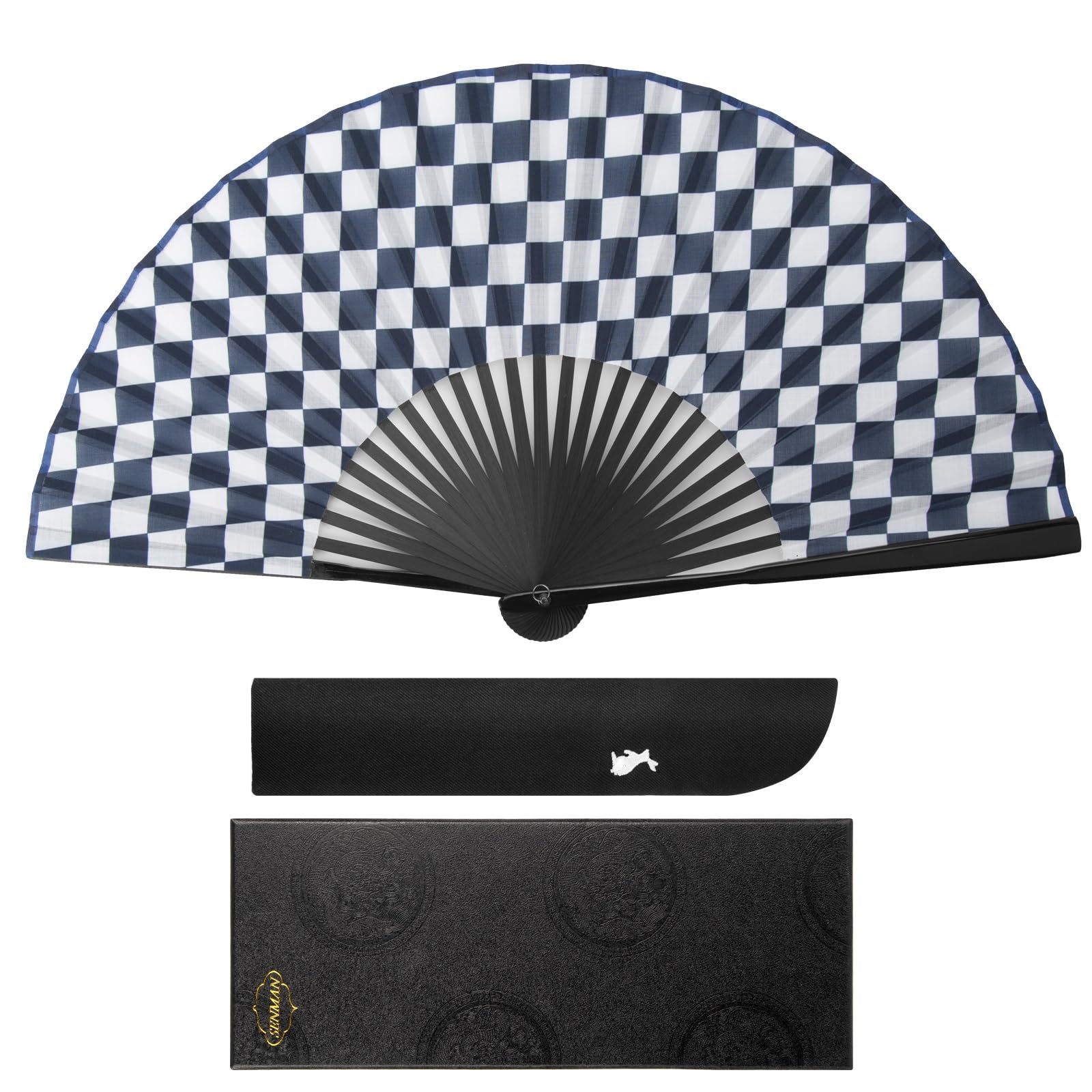 

Fan for luxury cotton black bone box rabbit fan fireworks overseas overseas Japanese summer kabuki heat protection cotton 006 [SENMAN] men, fan,