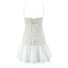2026 Sweet Chic Lace Patchwork Backless Spaghetti Strap Mini Dress