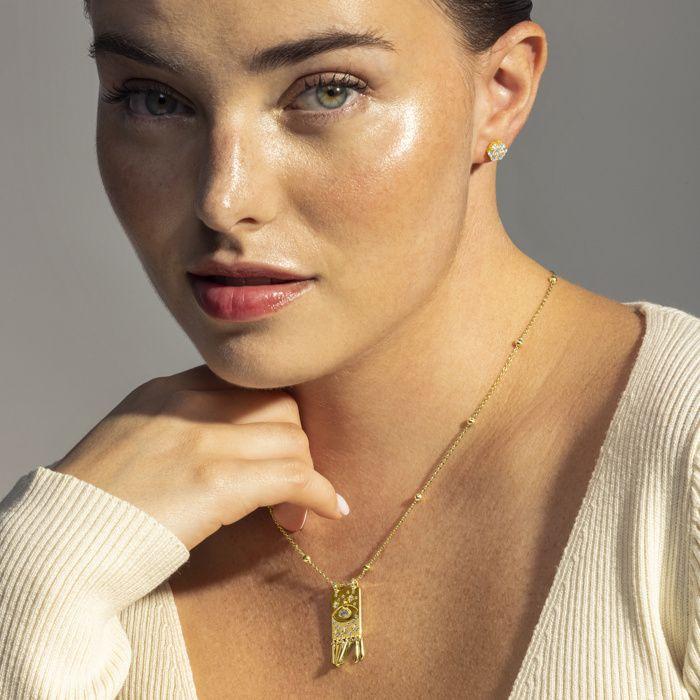 Collier Luxenter Brilliant Zirconia finition en or jaune 18 carats - Sufariz
