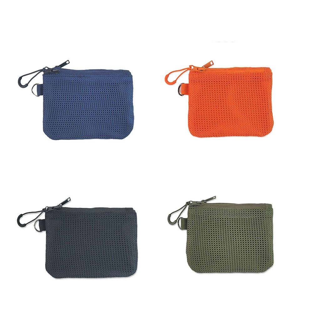 Candy Color Mini Coin Purse Large Capacity Visible Makeup Pouch Mesh Storage Bag Headphone Bag