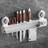 Wall Mounted Suction Cup Knives Rack Plastic Kitchenware Organizer Chopsticks Storage Box  for Home
