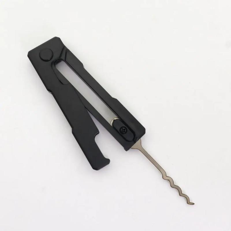 Schnell-Flip Grav Pick Rake Edelstahl Türöffner Schlüssel Effizientes Schlossknacken Fidget Toy Mini-Hakenentferner-Kit Bastler
