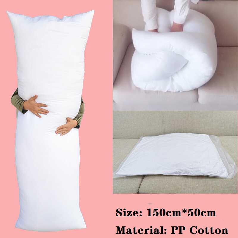 28 Long Pillow Inner White Body Cushion Pad Anime Rectangle Sleep Nap Pillow Home Bedroom White Bedding Accessories 150 x 50CM