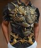 Men's retro polo shirt 3D animal print golf short-sleeved T-shirt quality fashion trend short-sleeved polo shirt t-shirt