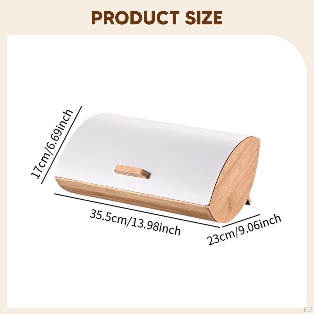 Οργανωτής Ψωμιέρας από Μπαμπού Μεγάλης Χωρητικότητας Πολλαπλών Χρήσεων Αποθήκευσης για Πάγκο Κουζίνας Σπίτι