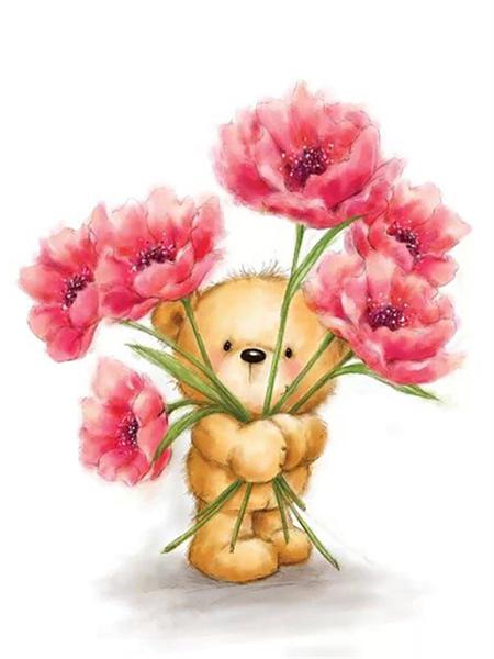 5D Diamond Painting New Arrivals Cartoon Bear Full Square/Round Embroidery Animal Flower Mosaic Home Decor Handmade Gift