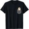 Otter Lover Pocket Gifts Unisex-Adults & Kids T-Shirt Black Small Cartoon Crew Neck Short Sleeve