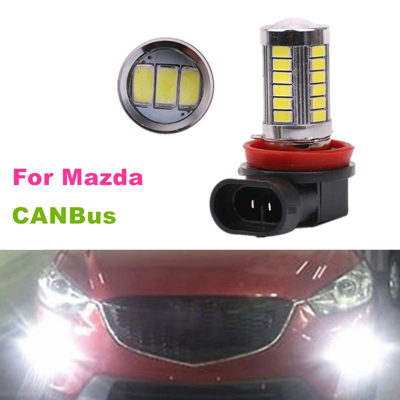 For Mazda 3 5 6 CX5 CX7 Axela Atenza 2pcs/lot CANBus Error Free 5630 33SMD LED Fog Light Bulbs