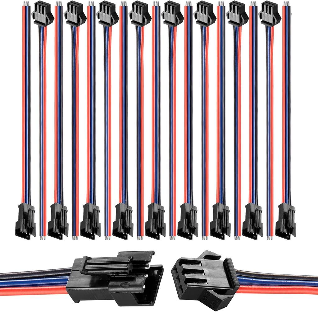 2/3 Pin JST SM Connector 10/20 Pairs Micro Male and Female Adapter Plug 15CM 20AWG Terminal Connector Cable for LED Light