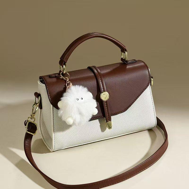 Doll Pendant Handbag Women's and Women's New Small Square Bag Fashionable Versatile Shoulder Messenger Bag