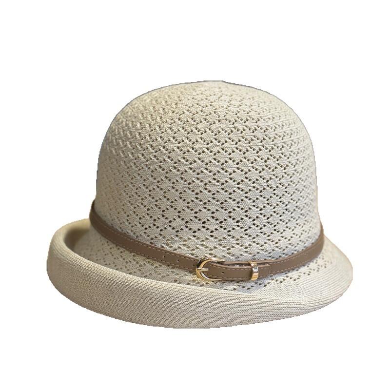 New bucket hat summer vacation travel bucket hat casual versatile photo good-looking hat linen weaving tide