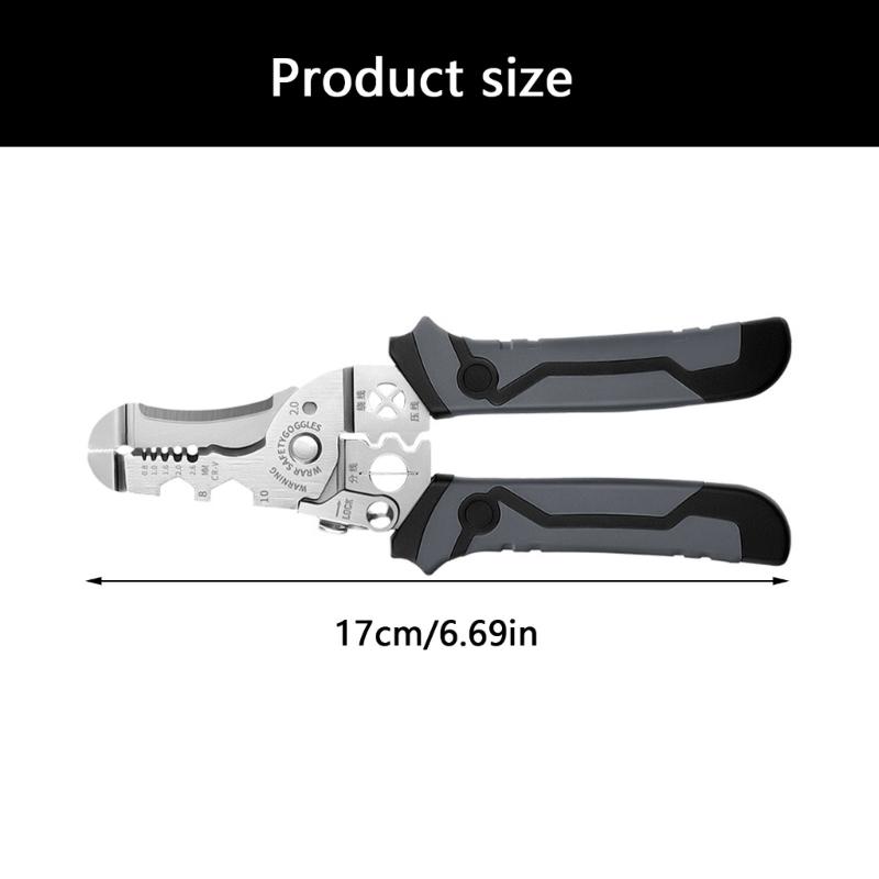 Professional Electrician Wire Stripper Crimping Tool Efficient Function Pliers Ergonomic Handle Carbon Steel Build For Home Workshop Use