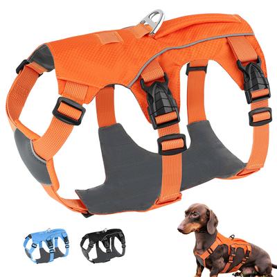 Large Dog Harness Breathable Nylon Dogs Harness Reflective Pet Vest Harness Adjustable for Small Medium Large Dogs Pitbull