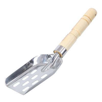 Stainless Steel Integrated Wooden Handle Mix Bait Shovel Fishing Tackle for Fisherman