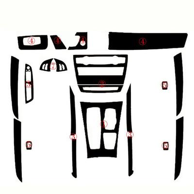 1x Carbonfaser-Muster Interieur DIY Zieraufkleber Schwarz Für 2008-2013 BMW X5 E70