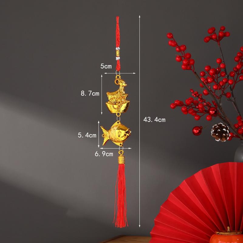 2027 Chinese New Year Goat Hanging Ornament Red Tassel Lucky Spring Festival Decor Gifts