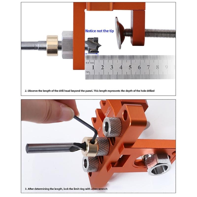 Zestaw do montażu kołków Samocentrujący przyrząd ręczny do montażu kołków z 3 tulejkami metalowymi Rozmiar 8 mm Kompletny zestaw do montażu kołków