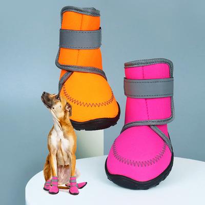 Wasserdichte, rutschfeste Hundeschuhe für kleine Hunde, Chihuahua-Welpen-Wanderschuhe, orange Hunde-Schneestiefel für mittelgroße Hunde, große Hunde