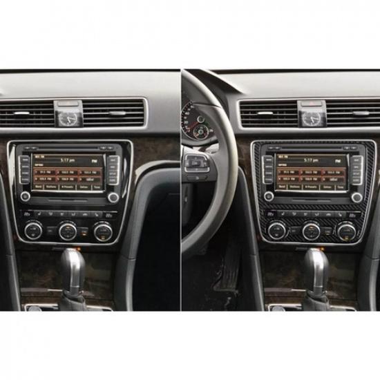 Carbon Fiber Center Console AC Panel Cover Trim Fits For Passat NMS B7 12-19