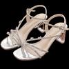 2025 New Great-looking Sandals Women's French Not Tired Feet Silver Rhinestones with Transparent Thick Heels High Heels