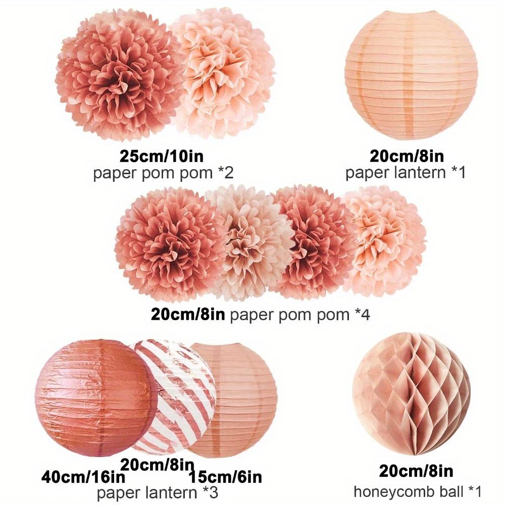

11 шт. элегантных праздничных принадлежностей, тканевые помпоны, бумажные фонарики, украшения для вечеринок на свадьбу, девичник, день рождения, девичник, вечеринка, украшения 11pcs pink