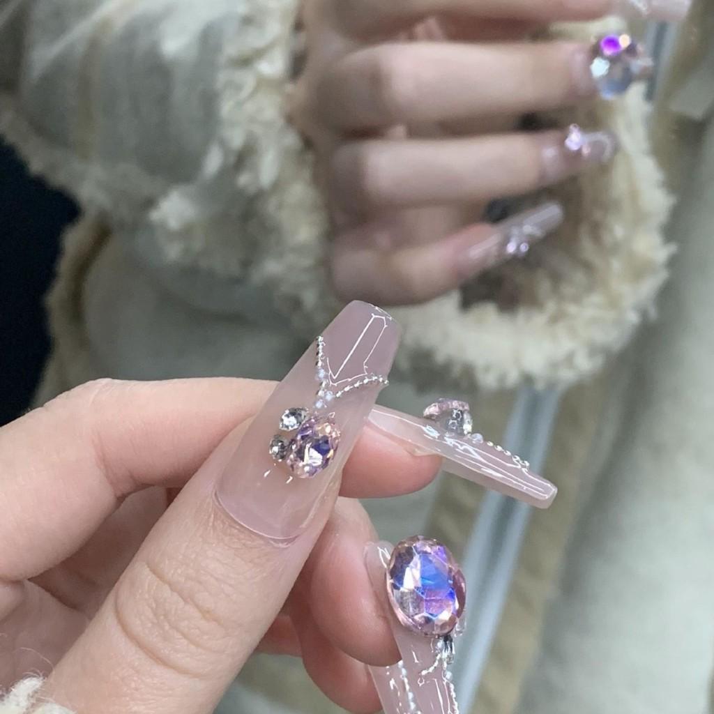 

Ручной маникюр Чистый Продвинутый Чувственный Милый Цепочка Длинный Дисплей Маникюр Белый XS