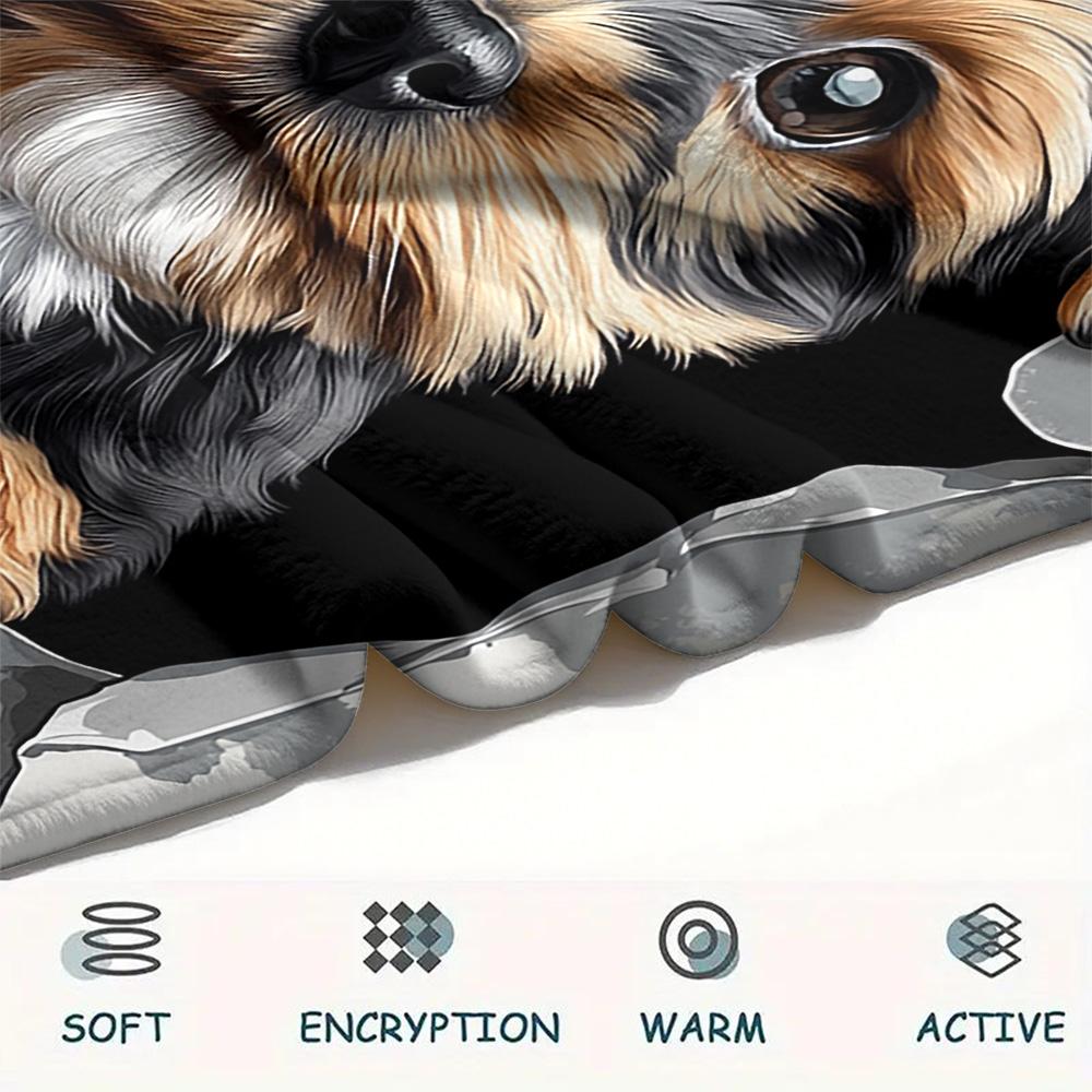 Koc Flanelowy z Nadrukiem Psów, Wysokiej Jakości, Wygodny na Wszystkie Pory Roku, Wystrój Domu, Ciepło i Komfort, Idealny na Prezenty Świąteczne