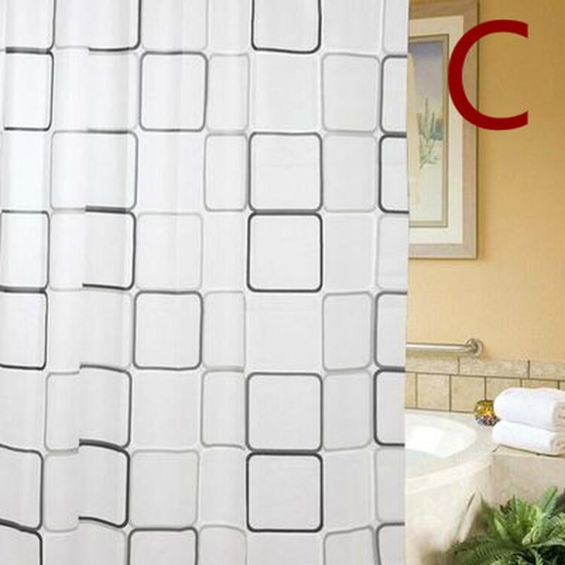 180 X 200cm  Fashion  Bathroom Waterproof Shower Curtains with 12pcs Curtain Hooks Rings