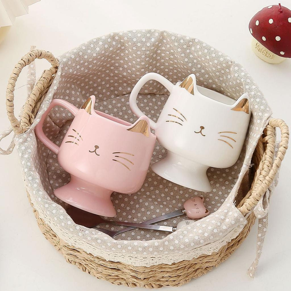Uroczy kotek z kreskówki ceramiczny kubek kubek o wysokiej wartości kubek dla pary kubek na wodę kubek do kawy kubek na pamiątkę ślubną