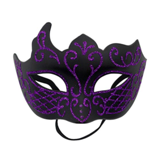 Men Half Face Mask with Elastic Band Vintage Glitter Half Face Guard Eye Mask Halloween Costume Masquerade Party Stage Performance Accessories