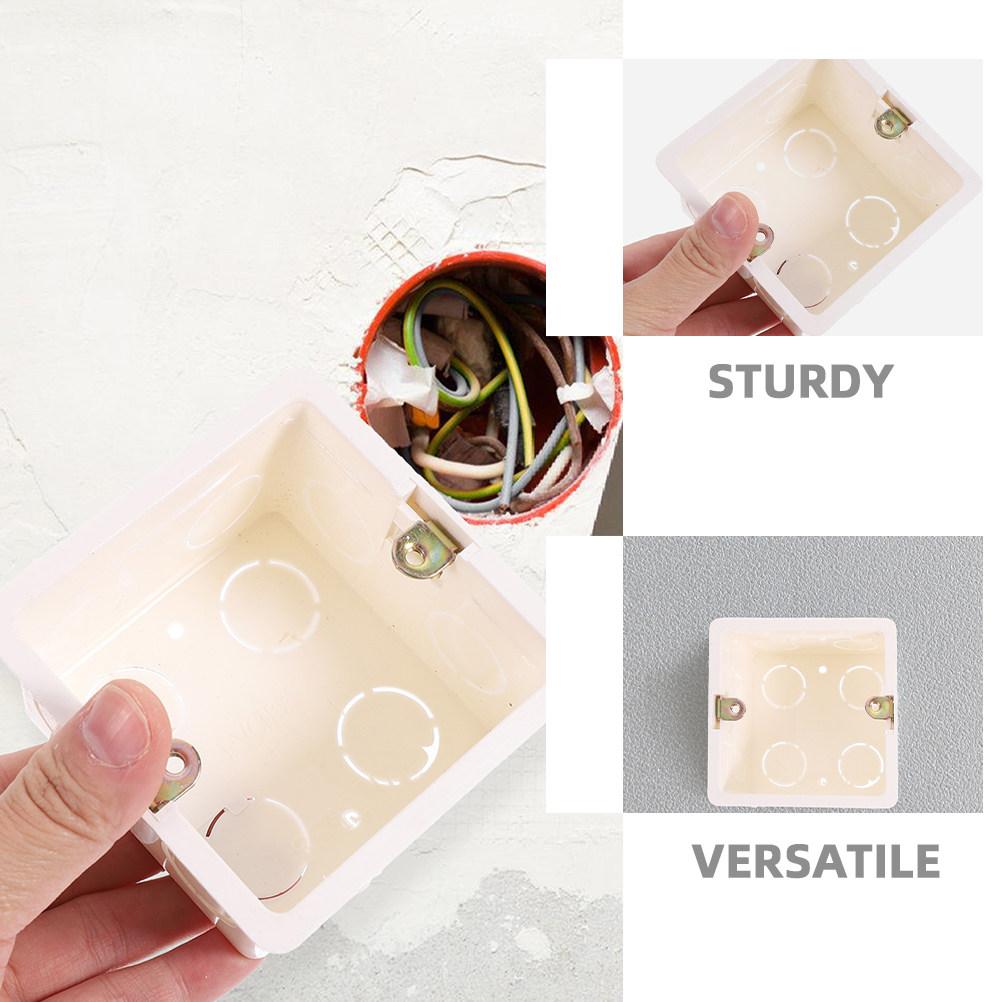 12Pcs 86 Type Electrical Box PVC Wall Socket Concealed Outlet Box Electrical Project Installation Case PVC Wall Socket Boxes