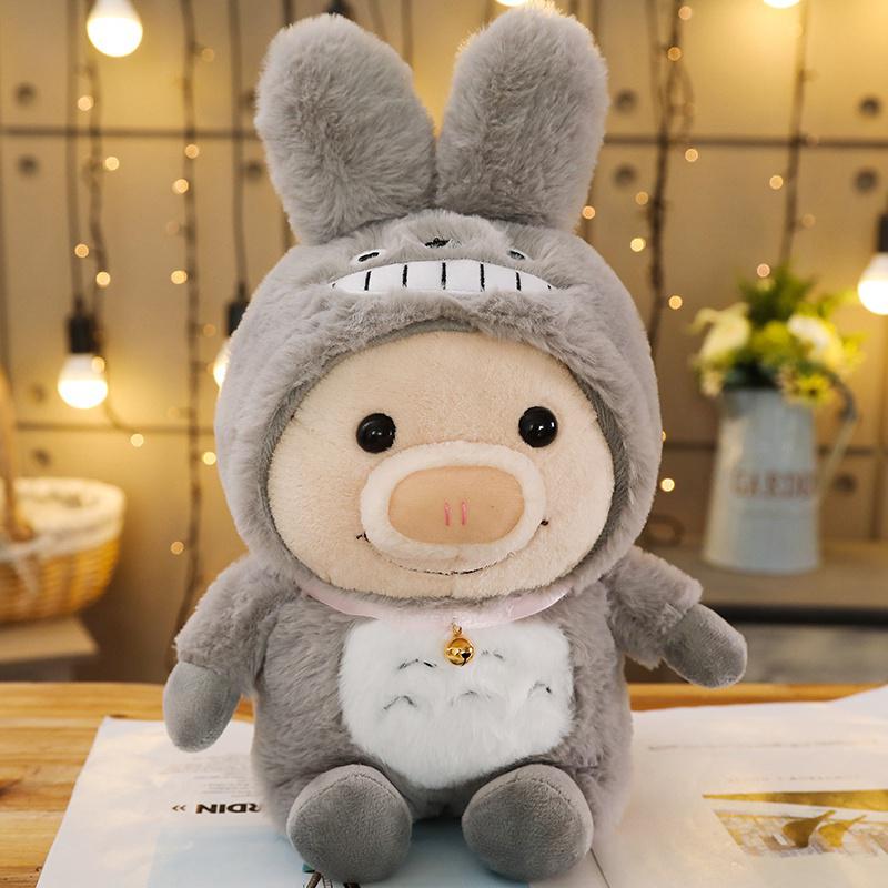 1pc 25cm Cute Piggy Turned Dog Rabbit Rat Mouse Bear Doll Plush Toy  Dog Doll Stuffed Animals Toys For Children Gift