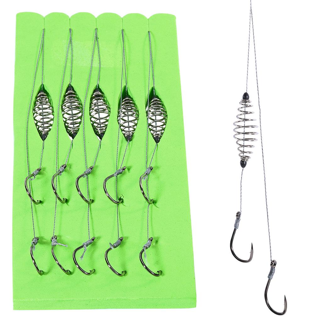 Bass Fishing Hooks Set 5pcs Durable Sharp Baitcasting Hooks for Angling And Tackle
