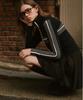 BELLOL Stitch Contrast Knit Zip-Up Navy