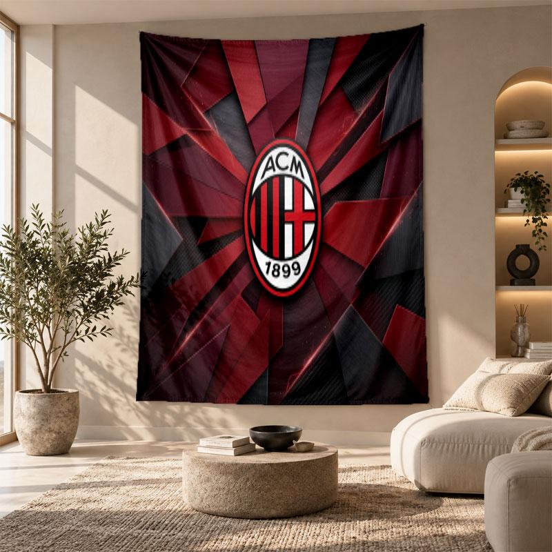 Decorative Tapestry,AC Milan Printed Wall Art, Lightweight Wall Hanging For Bedroom Background