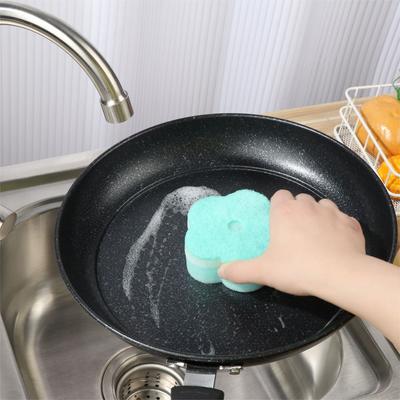 Cleaning Tool Wash Dishes Sponge Random Color Sponge Brush Dishwashing Sponge Flower Round Shape Scouring Pads