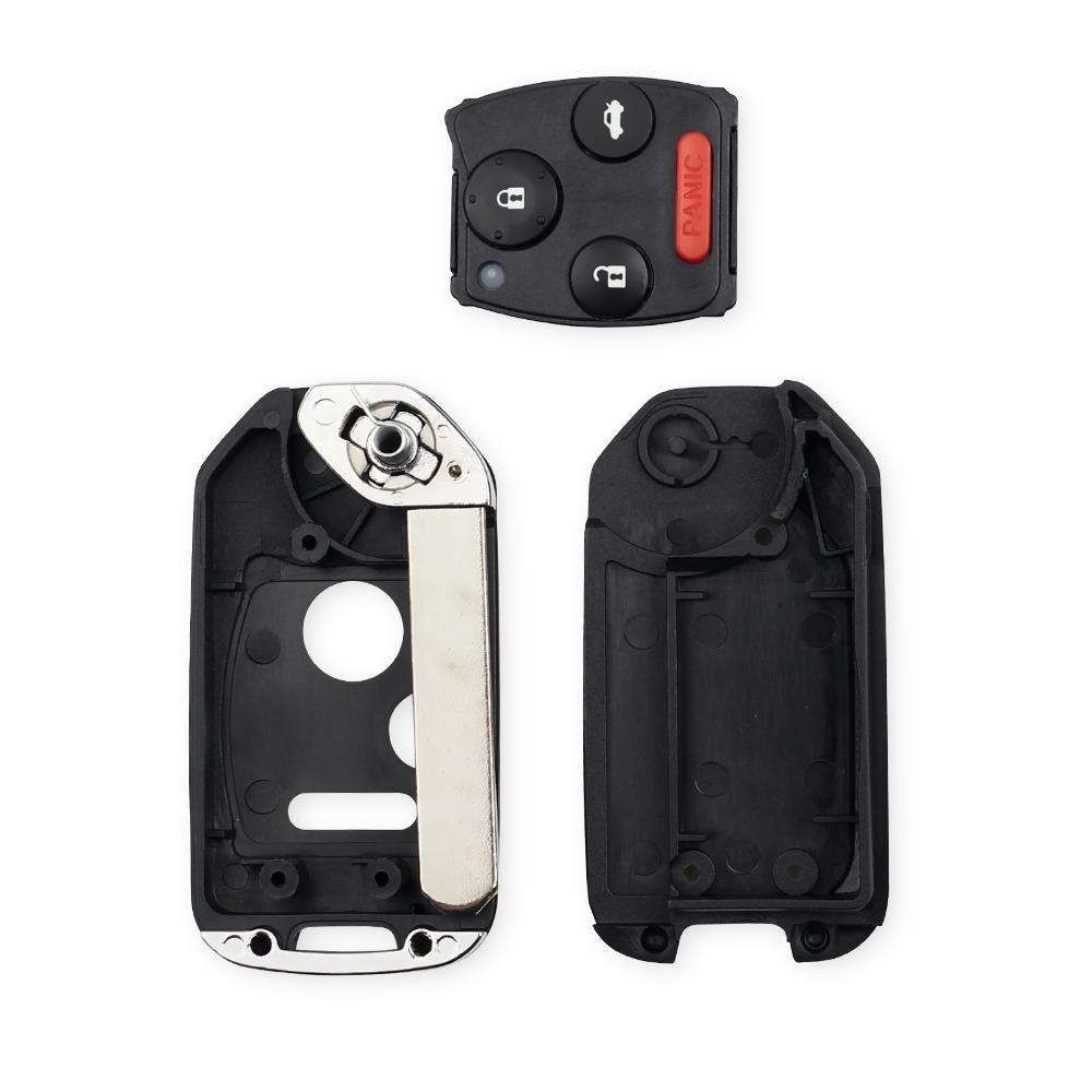 For Honda Fit Accord Civic 2006-2011 2003-2013 CRV 2018 Pilot Modified Flip 2/3/4 Buttons Car Remote Key Shell with/without Rubber Pad