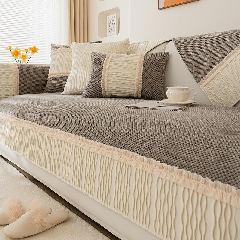 Winter Plush Sofa Cushion New High-end Bay Window Cushion, Light Luxury High-end Sofa Cover Cushion