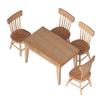 Puppenhausmöbel 1 Tisch 4 Stühle Holz 1:12 Miniaturmöbel für Kinder Spielzeug Dekoration