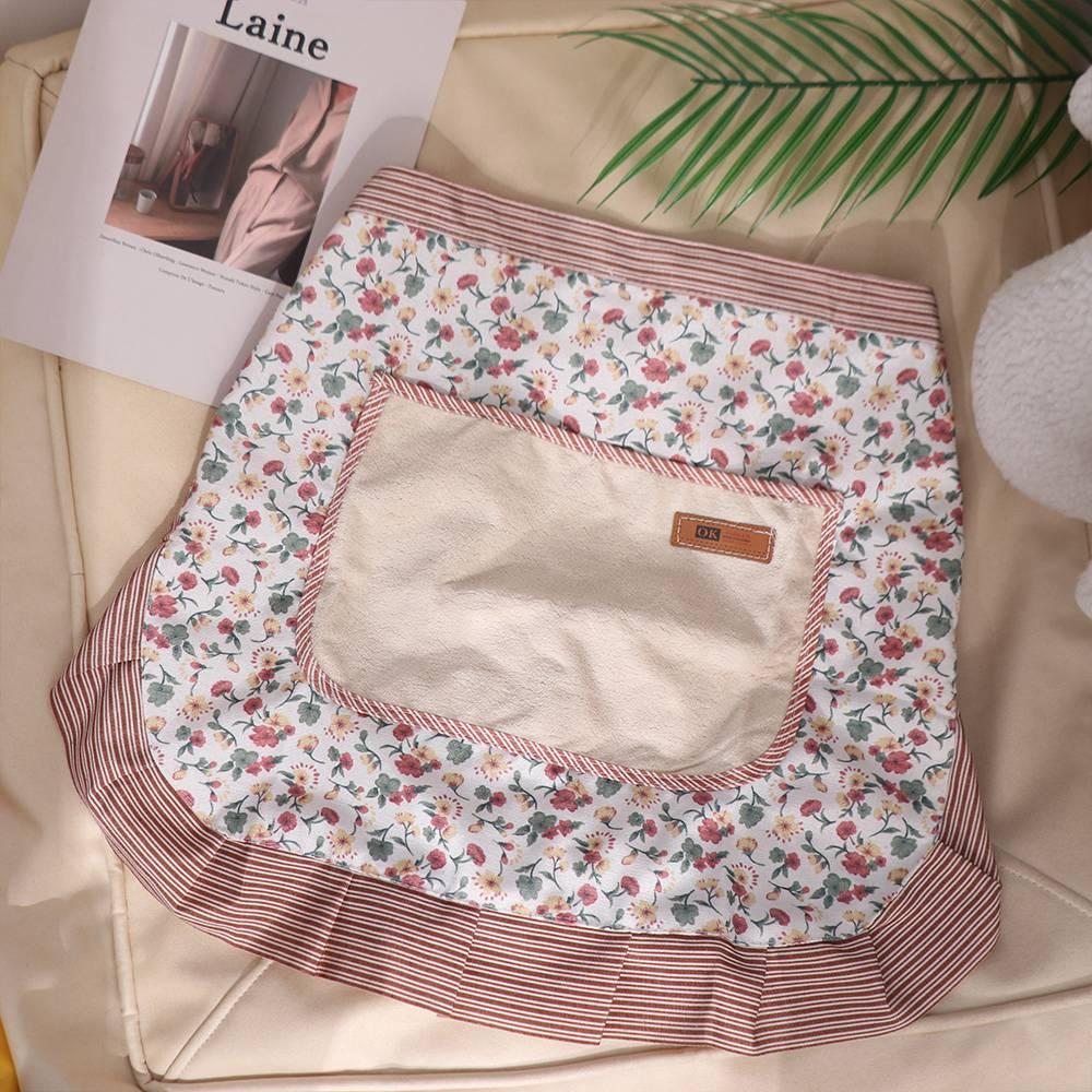 Korean Style Half Apron Polyester Cooking Apron Home Use Floral Waist Apron  Kitchen