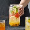 Cola Dosenförmiger Glasbecher Transparentes Glas Kaffeetasse Bubble Tea Becher Saft Milch Trinkbecher Bar Cocktail Bierglas 400ml/550ml