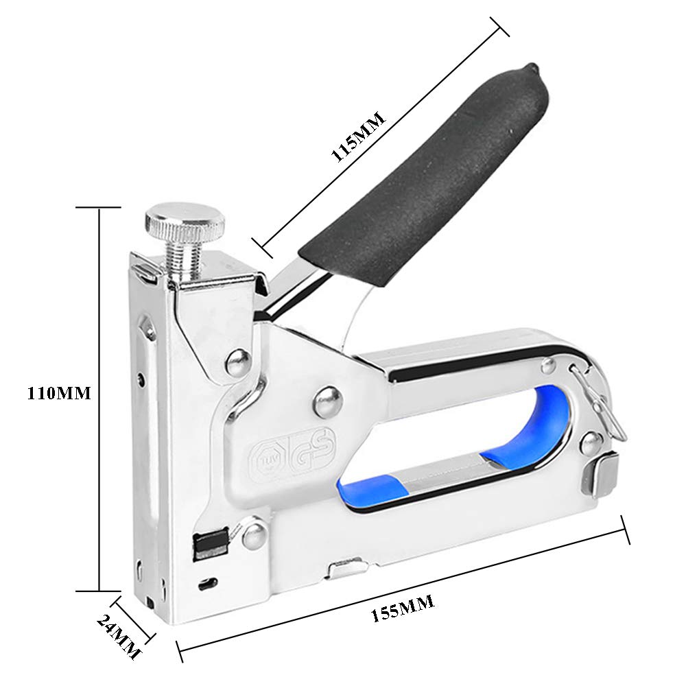 Odowalker Hand Nail Replacement Needle Capacity Power Cord Nail Gun for DIY with Staple Puller 3-in-1 Tacker, Gun, 3000-Piece (U-Shaped, T-Shaped),