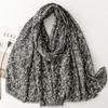Fashion Winter Polka Ginkgo Floral Fringe Viscose Shawls Scarf Lady High Quality Print Soft Pashmina Stole Muslim Hijab 180*90Cm