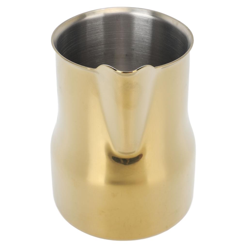 Milk Pitcher 450ML 304 Stainless Steel Frothing Cup Drip Free Coffee Steaming Pitcher Gold