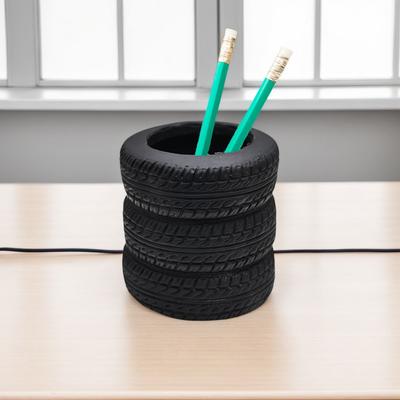 1 Stück Kreativer Reifen-Stifthalter, Personalisierter Schreibwaren-Aufbewahrungseimer, Büro-Schreibtisch-Aufbewahrungsrohr