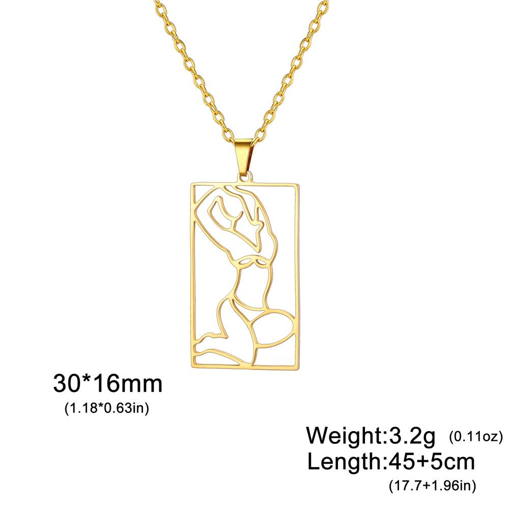My Shape Shapely Beauty Women Necklaces Charming Pictorial Girl Pendants Pendants Neck Chain Stainless Steel Fashion Jewelry
