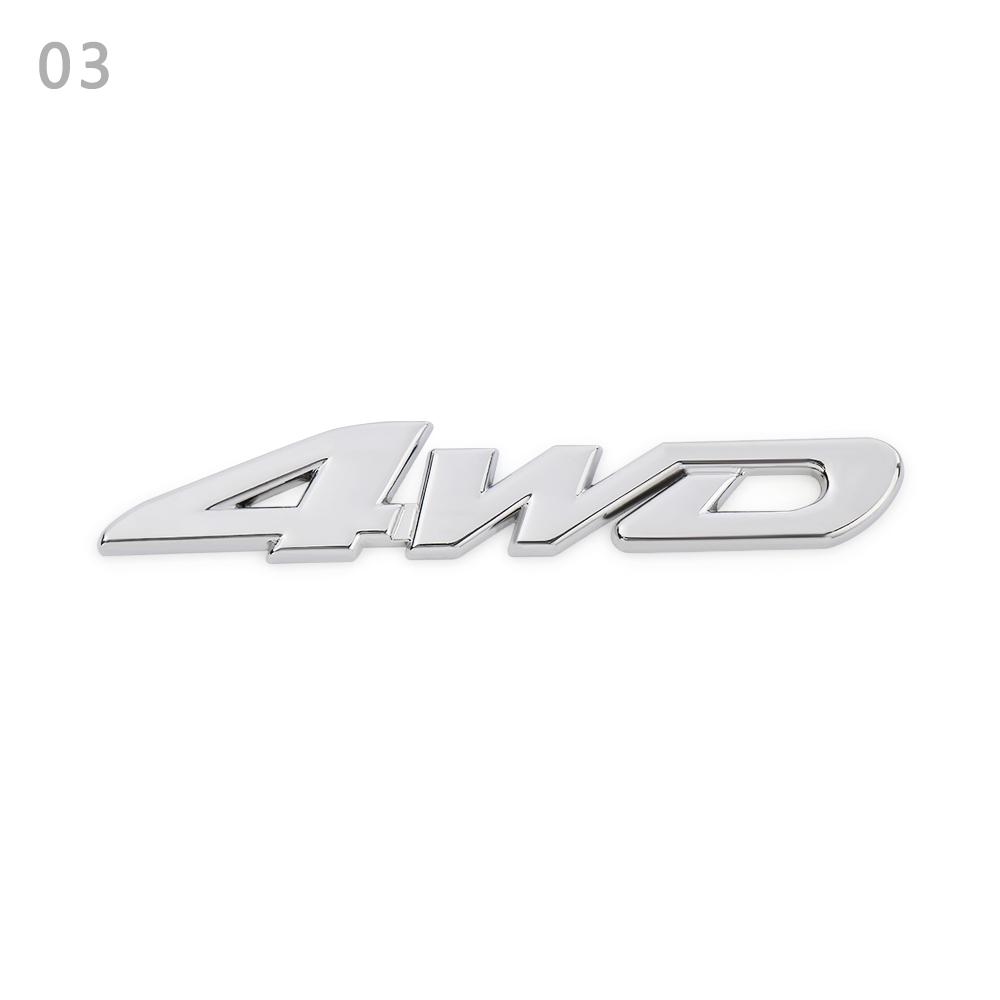 3D Auto Decal Car Sticker 4WD V6 V8 Car Sticker Trunk Lid Vehicle Tailgate Chrome Emblem Badge Car Styling Silver Accessories