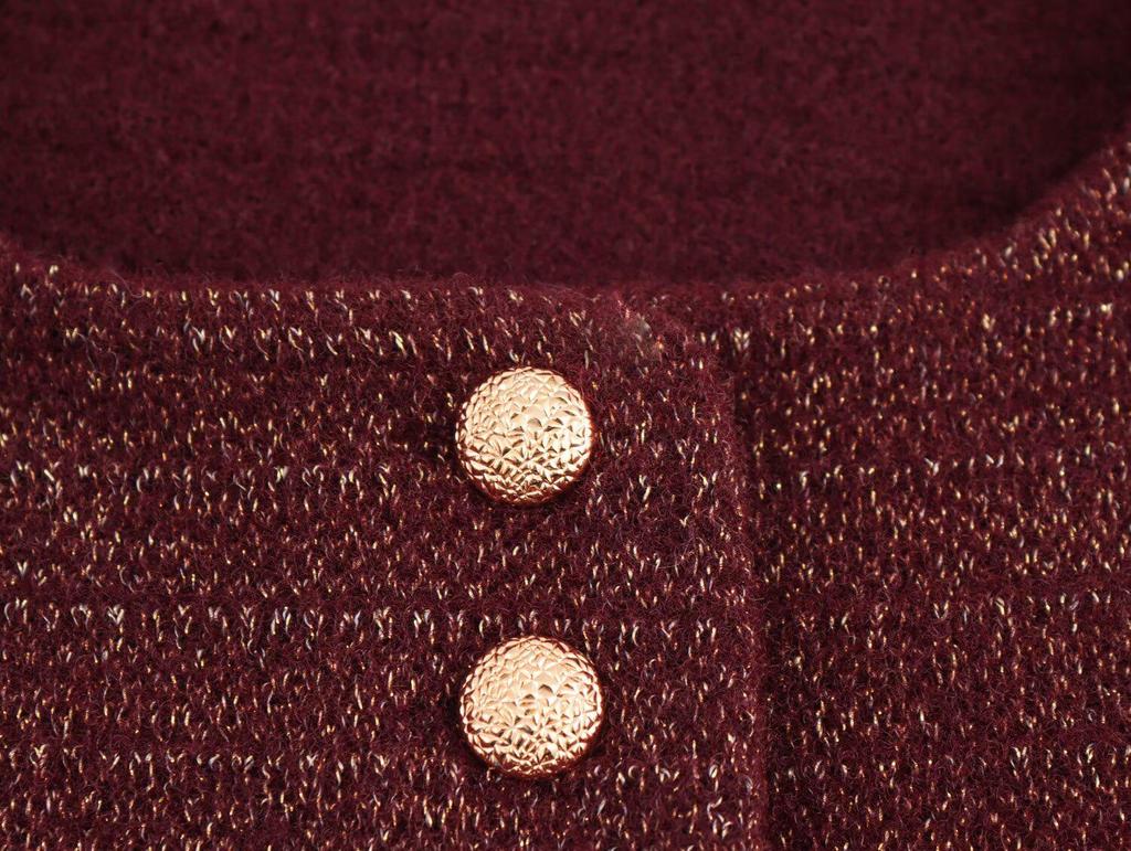 2024 Autumn Women's European & American Style Gold Thread Knit Cardigan Sweater